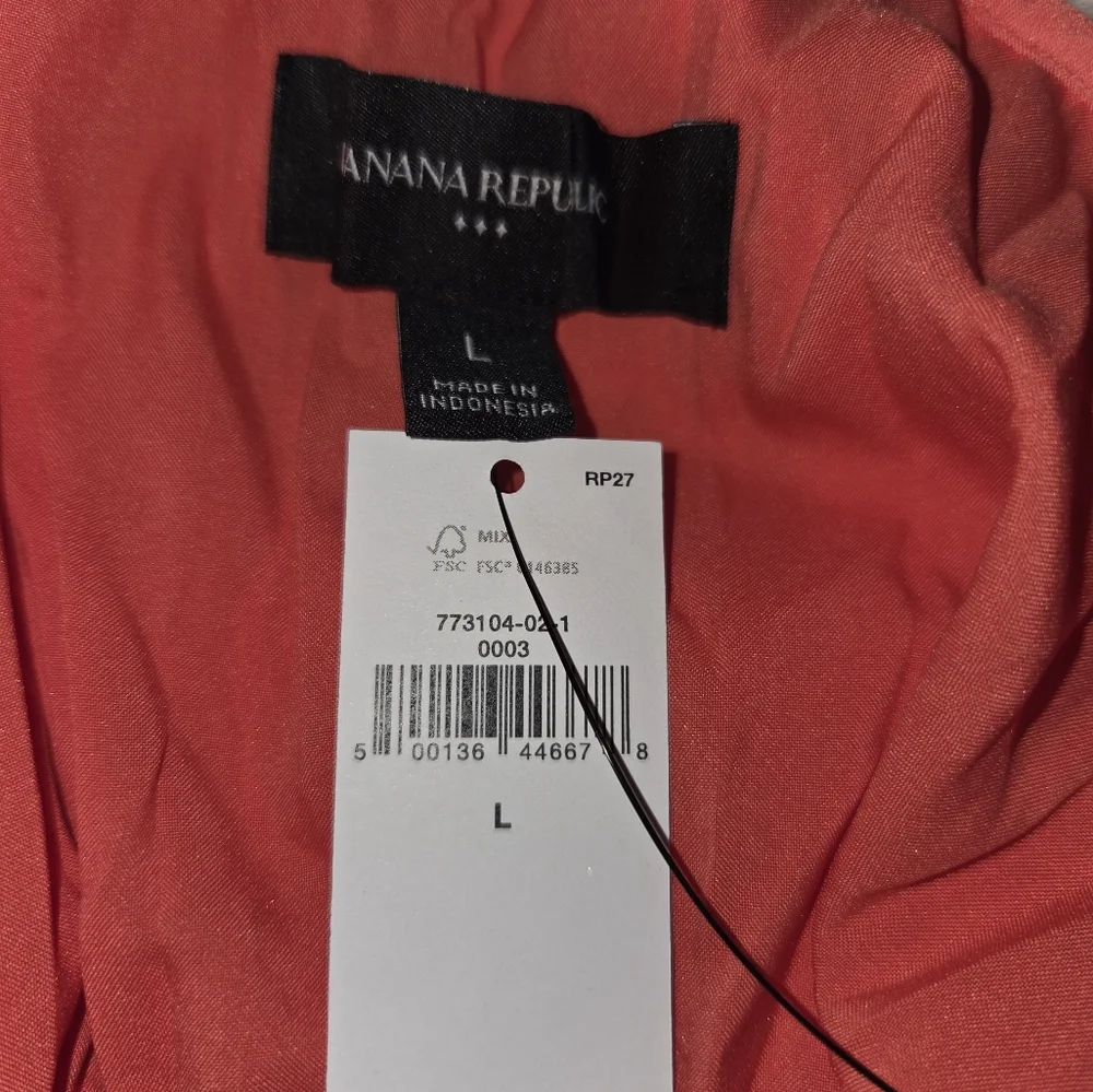 NWT Banana Republic Vibrant Coral Jumpsuit. Size L - Picture 3 of 6